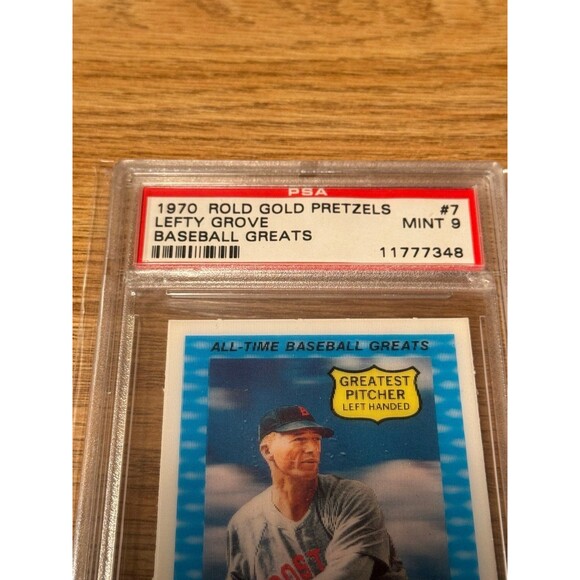 1970 Rold Gold Pretzels Baseball Greats‎ #7 Lefty Grove HOF PSA 9 - Picture 2 of 3